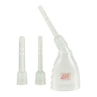 Introducing the Exquisite Pleasure Essentials Ultimate Douche - Model 2022: Unisex Anal and Vaginal Cleansing System in Crystal Clear - Adult Naughty Store