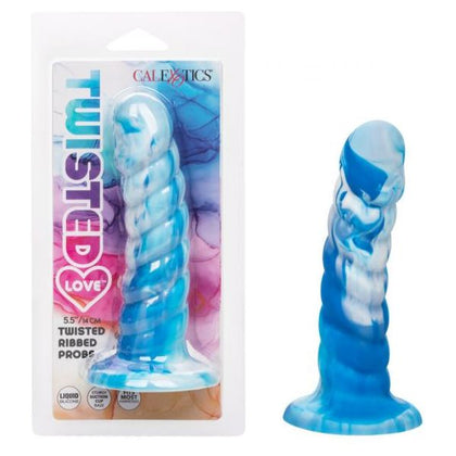 California Exottc Novelties Twisted Love Twisted Ribbed Probe Blue - Premium Silicone Pleasure Tool for Enhanced Intimate Experiences (Model: SE-0392-65-2) - Unisex Anal and Prostate Massager