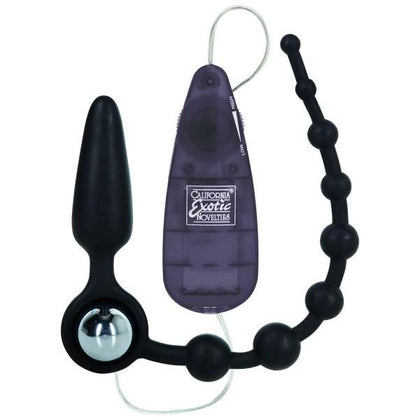 Booty Call Double Dare Probe Beads Black - Premium Silicone Anal Beads and Stimulator for Women and Men - Model BD-001 - Intense Pleasure - Obsidian Black
