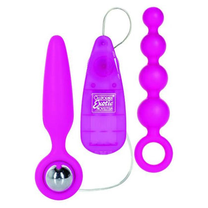 Introducing the Booty Call Booty Vibro Kit Pink: Premium Silicone Probes with Removable Stimulator