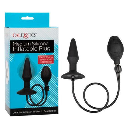 Cal Exotics Medium Silicone Inflatable Plug - Model SI-2001 - Unisex Anal Pleasure Toy - Black - Adult Naughty Store