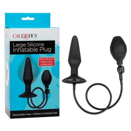 Cal Exotics Large Silicone Inflatable Plug - Model X1 - Unisex Anal Pleasure Toy - Black - Adult Naughty Store