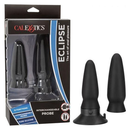 California Exotic Novelties Eclipse Interchangeable Probe - Model SE-0436-72-3 - Dual Pleasure Anal Silicone Vibrator - Black