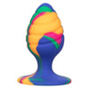 California Exotic Novelties Cheeky Medium Swirl Tie Dye Silicone Anal Plug SE-0439-10-3 - Unisex Pleasure - Multi-Colored - Adult Naughty Store