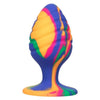 California Exotic Novelties Cheeky Large Swirl Tie Dye Silicone Anal Plug - Model SE-0439-20-3 - Unisex Pleasure - Multi-Colored - Adult Naughty Store