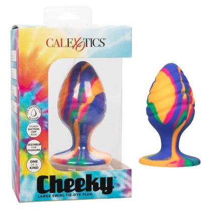 California Exotic Novelties Cheeky Large Swirl Tie Dye Silicone Anal Plug - Model SE-0439-20-3 - Unisex Pleasure - Multi-Colored - Adult Naughty Store