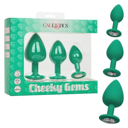 California Exotic Novelties Cheeky Gems 3pc Set Green Anal Plugs - SE-0441-15-3 - Unisex Anal Pleasure Kit - Adult Naughty Store