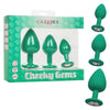 California Exotic Novelties Cheeky Gems 3pc Set Green Anal Plugs - SE-0441-15-3 - Unisex Anal Pleasure Kit - Adult Naughty Store