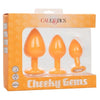 California Exotic Novelties Cheeky Gems 3pc Set Orange Anal Plugs for Sensual Backdoor Pleasure - Model SE-0441-25-3 - Unisex Anal Training Kit - Adult Naughty Store