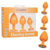 California Exotic Novelties Cheeky Gems 3pc Set Orange Anal Plugs for Sensual Backdoor Pleasure - Model SE-0441-25-3 - Unisex Anal Training Kit - Adult Naughty Store