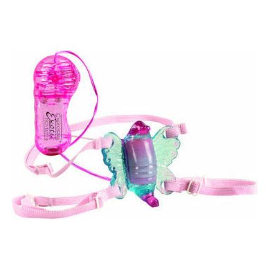 Shane's World Venus Butterfly Strap-On Clitoral Stimulator - Model VBS-1001 - Women's Pleasure Toy - Multi-Speed - Pink/Purple