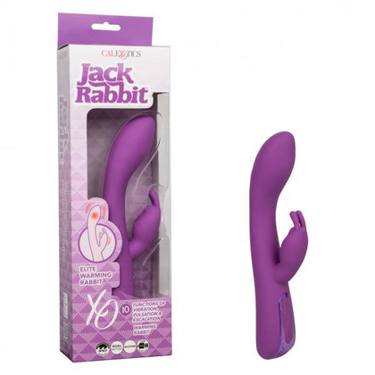 California Exotic Novelties Silicone Jack Rabbit Elite Warming Rabbit Vibrator SE-0615-30-3 | Female Pleasure | Luxurious Purple