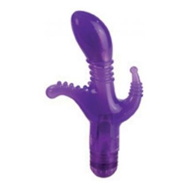 Introducing the Triple Tease Purple Vibrator - The Ultimate Pleasure Experience for Her