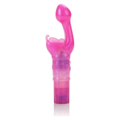 Introducing the Delicate Pleasures Butterfly Kiss Vibe - Model BKP-001: A Powerful G-Spot Stimulator for Ultimate Feminine Arousal in Pink - Adult Naughty Store