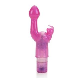 California Exotic Novelties Original Bunny Kiss Pink Dual Stimulating Vibrator for Women - Model BK-2001 - G-Spot and Clitoral Pleasure - Pink - Adult Naughty Store