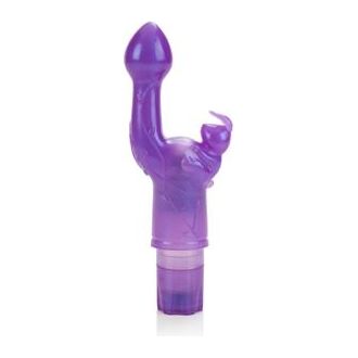 California Exotic Novelties Original Bunny Kiss Purple Vibrator - Dual Stimulating G-Spot and Clitoral Massager (Model: BK-1001) - Women's Pleasure Toy - Adult Naughty Store