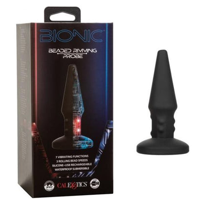 California Exotic Novelties Bionic Beaded Rimming Probe - Model SE085015 - Unisex Anal Pleasure Toy - Black - Adult Naughty Store