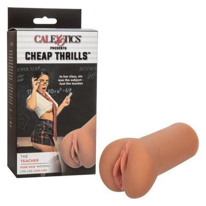 California Exotic Novelties Cheap Thrills The Teacher Male Masturbation Stroker - Model CT-001 - Brown - Anatomically Textured Chamber - Superior Suction - Pure Skin Material - Non-Vibrating - Phthalate Free - Waterproof