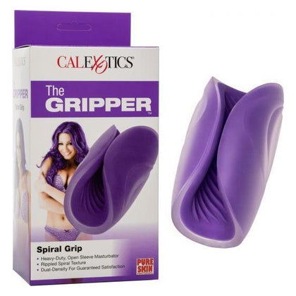 California Exotic Novelties Gripper Spiral Grip Purple Open Sleeve Masturbator for Men - Sensational Stimulation and Customizable Grip