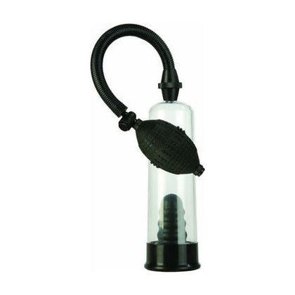 Introducing the Exquisite Pleasure Rookie Penis Pump - Model RP-500X for Men - Enhance Your Intimate Experience with Confidence - Clear Cylinder - Safe and Pure for Ultimate Pleasure - Black - Adult Naughty Store