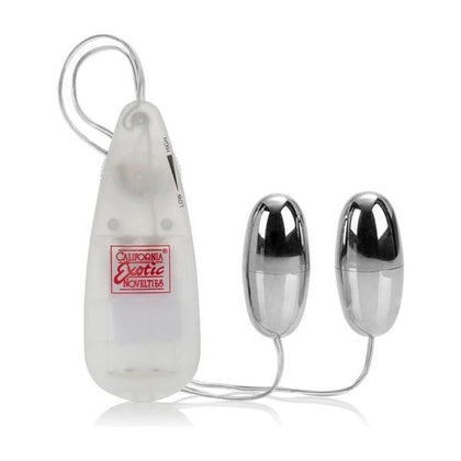 California Exotic Novelties Pocket Exotics Vibrating Double Silver Bullets - Compact and Powerful Dual Bullet Vibrator for Women - Model NE-1234 - Stimulates Clitoris, Nipples, and Anus - Sil - Adult Naughty Store