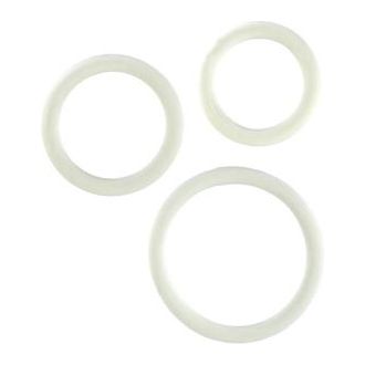 Introducing the Luxe Pleasure Rubber Ring Set - White, the Ultimate Enhancer for Intimate Moments