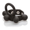 Introducing the SensaPleasure Medium Weighted C-Ring Ball Stretcher - Model WCB-5000 - For Men - Enhances Pleasure and Stamina - Black - Adult Naughty Store