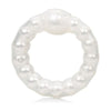 California Exotic Novelties Pearl Beaded Prolong Cock Ring White - Enhance Erection, Control Climax, Stimulate Clitoris - Adult Naughty Store