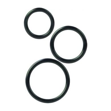 Introducing the LuxeSilk Silicone Support Rings Black 3 Pack - The Ultimate Erection Enhancers for Sensational Pleasure and Stamina Boost - Adult Naughty Store