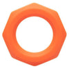 Alpha Liquid Silicone Sexagon Ring - Premium Pleasure Toy for Men - Orange - Model SE-1492-05-2 - Adult Naughty Store