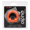 Alpha Liquid Silicone Dual Ball Ring - The Ultimate Pleasure Enhancer for Men, Orange - Adult Naughty Store