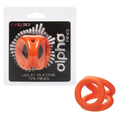 Alpha Liquid Silicone Tri-Ring - Premium Orange Cock Ring for Men's Sensual Pleasure - Adult Naughty Store