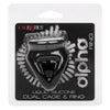 Alpha Liquid Silicone Dual Cage & Ring - Powerful Pleasure Enhancer for Men - Black - Adult Naughty Store