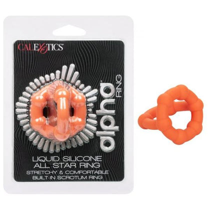 Alpha Liquid Silicone All Star Ring - Premium Pleasure Enhancer for Men - Model SE-1492-40-2 - Orange