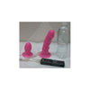 Introducing the Dual Harness EZ Snap Vibrating Dong And Plug Pink - The Ultimate Pleasure Experience for Couples - Adult Naughty Store