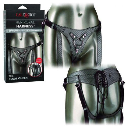 Her Royal Harness The Regal Queen Pewter - Luxury Crotchless Strap-On Harness for Exquisite Pleasure - Adult Naughty Store