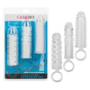 California Exotic Novelties 3 Piece Textured Extension Set for Couples - Model SE-1625-60-2 - Male Penis Sleeves for Enhanced Pleasure - Clear