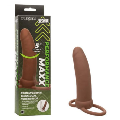 California Exotic Novelties Performance Maxx Rechargeable Thick Dual Penetrator SE-1634-01-3 Adult Male/Female Dual Penetrator Brown