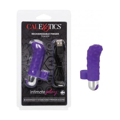 California Exotic Novelties Intimate Play Rechargeable Finger Teaser Vibrator - Model FT-10 - For Her - Clitoral Stimulation - Deep Purple - Adult Naughty Store