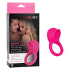 California Exotic Novelties Silicone Rechargeable Teasing Tongue Enhancer Pink Vibrating Cock Ring - Model TTE-2001 - For Men and Women - Intense Pleasure for Couples - Pink - Adult Naughty Store