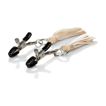 Cal Exotics Nipple Play Playful Tassels Nipple Clamps Gold - Intimate Pleasure for All Genders