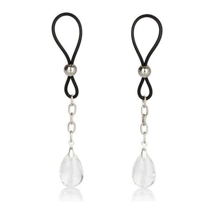 Introducing Crystal Pleasure Co. Nipple Play Non-Piercing Jewelry - Model NPJ-001: Unisex Crystal Nipple Adornments for Sensual Stimulation in Clear