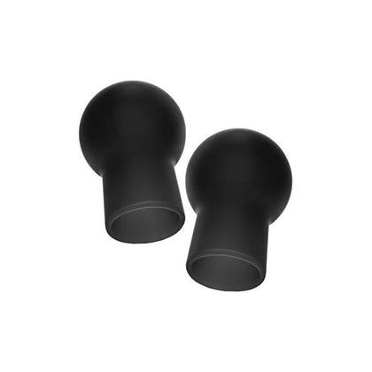 Introducing the Luxe Pleasure Silicone Nipple Suckers - Model LS-2000B: The Ultimate Advanced Black Unisex Nipple Play Experience - Adult Naughty Store