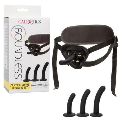 California Exotic Novelties Boundless Silicone Curved Pegging Kit SE-2700-80-3 Unisex Pegging Prostate Massager Set Black