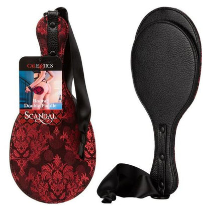 California Exotic Novelties Scandal Round Double Paddle Black - Powerful Pleasure Toy for Submissive Spanking Play
