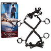 Scandal Over the Bed Cross Restraints - Premium Bed Bondage System for Sensual Pleasure - Model XJ-5000 - Unisex - Full Body Restraint - Midnight Black - Adult Naughty Store