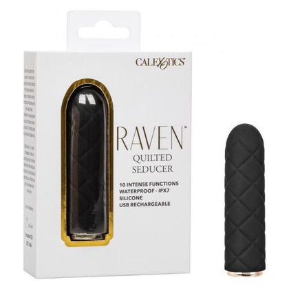 California Exotic Novelties Raven Quilted Seducer Black Vibrator - Model SE-2801-10-3 - For Women - Intense Pleasure for Clitoral Stimulation - Adult Naughty Store