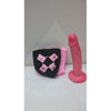 Introducing the LuxeVelvet Pink Harness with 7.5 Inch Dong - Model LXV-750 - Unisex Strap-On Pleasure in Plushy Softness - Adult Naughty Store