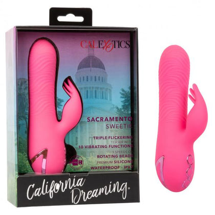 California Exotic Novelties Dual Stimulating Vibrator - California Dreaming Sacramento Sweetie (Model: Sacramento Sweetie) - Female Clitoral and G-spot Pleasure - Pink