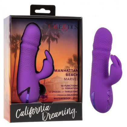 Introducing the California Dreaming Manhattan Beach Marvel Purple Rabbit Vibrator SE-4349-28-3 for Her Ultimate Pleasure - Adult Naughty Store